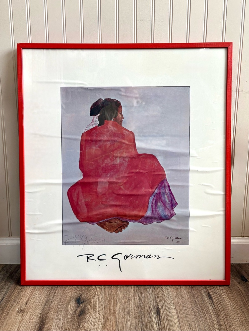 Vintage RC Gorman “ANGELINA II” Framed Poster Pencil Signed VTG Collectible Art